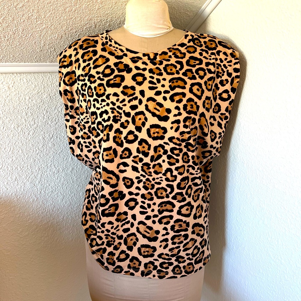 Cheetah Print Puff Sleeve Top